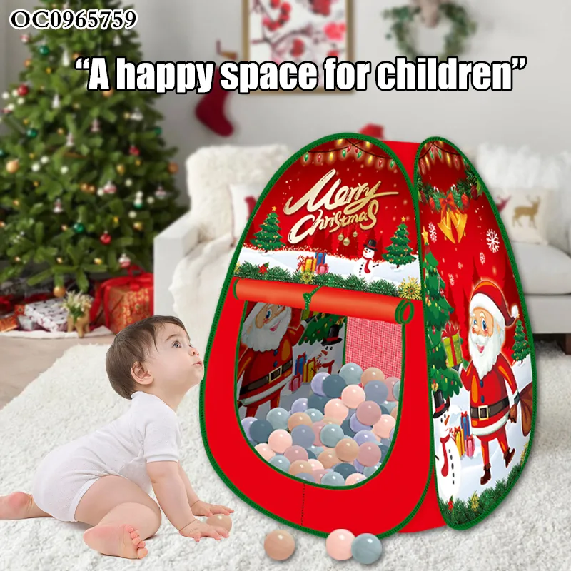 Christmas Theme Ocean Ball Pool Game Kids Baby Play Toy Tent House Indoor Kids Pop up Children Playhouse