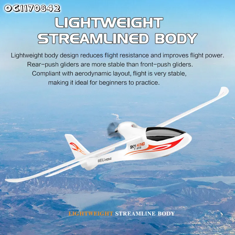 Wholesale Flying 2.4GHz Remote Control RC LED Light Airplane Children Large Foam Planes