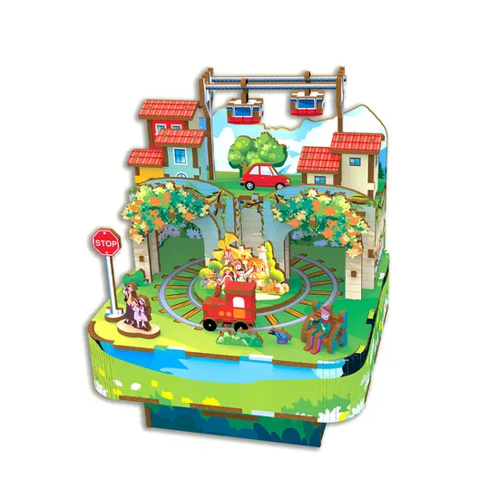 100PCS 2025 The Latest Educational DIY Toy Games Music Box Wooden Jigsaw Puzzles Toy for Kids 6 Years Old Assemble