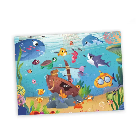Sea Animals Design Colorful Cardboard Jigsaw Puzzles Printing Kids Toys Cartoon Small Puzzles Toy for Brain Development Game