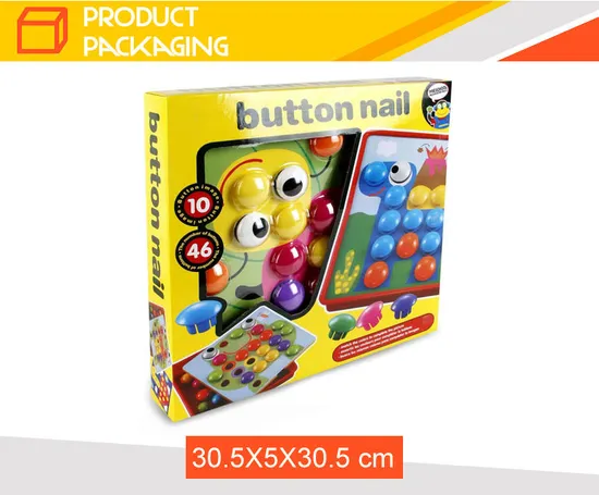 Intelligent DIY Toy 46PCS Button Nail 10 Set Animals Pattern Wooden 3D Jigsaw Puzzle Toy for Kids