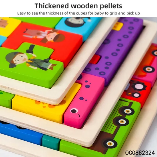 3D Wooden Animal Jigsaw Puzzle Autism Toys Montessori Early Education Toy