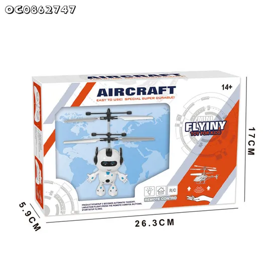 Children Aircraft Remote Control Hand Sensor Flying Toys RC Helicopter with Light