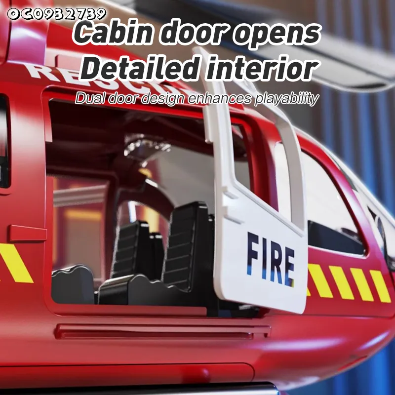 Wholesale Scale Fire Fighting Battery Operated Model Toys Helicopter for Kids with Light and Sound