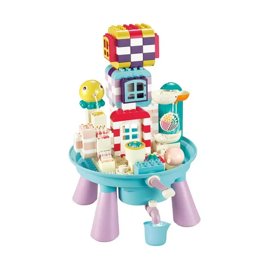 Wholesale Montessori Baby Bath Building Blocks Table Set Spray Water Games Toy for Kids