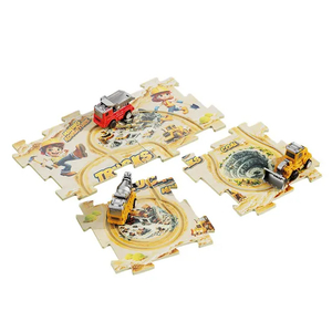 Wholesale Engineering Toy Truck Educational Indoor Construction Jigsaw Puzzle Train Race Car Track Toy Truck Toy with Slots