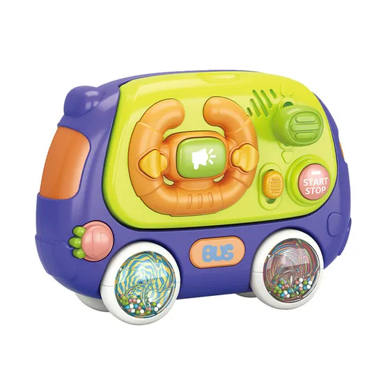 Children Educational Montessori Steering Wheel Battery Operated Lighting and Musical Educational Toy for Baby