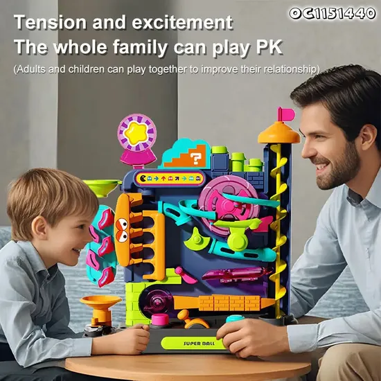 Adventure 360 Automatic Rolling Toy Sliding Ball Car Tower Toy Shooting Rotating Track Toy for Kids Hand Eye Coordination
