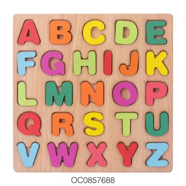 Custom Children Wooden Alphabets Number Kids Montessori 3D Learning Jigsaw Puzzle DIY Educational Board Game Toys for Boys Girls