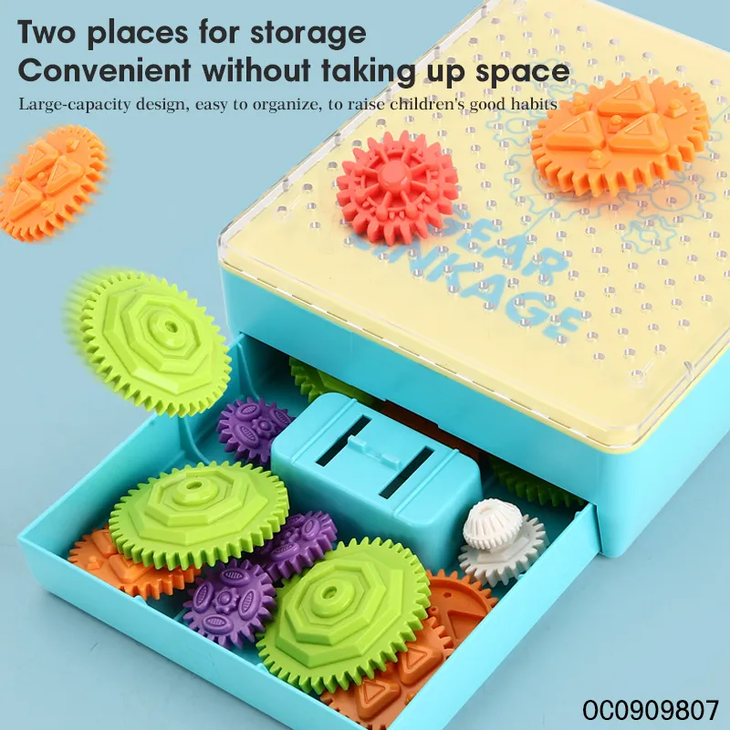 Board Game Educational Toy Interactive Kids Plastic Mechanical Building Blocks Gears Toy Set