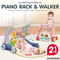 Good Quality 2 in 1 Baby Push Walker Pedal Baby Gym Piano Toys Musical Padded Baby Activity Gym Mat Playmat with Hanging Animals
