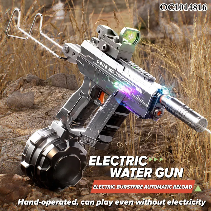 Shooting Water Hot Selling Summer Kid New Arrival Plastic Automatic Electric Water Gun Toy with LED Summer