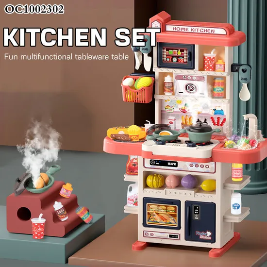 Wholesale Little Chef Kids Miniature Toy Music Kitchen Play Set Fun and Educational Cook Toy Set with Fruit Vegetable Wash Basin
