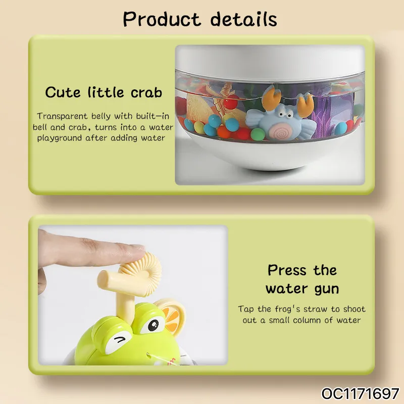 Cartoon Frog New Arrival Cheap Baby Children Bath Water Gun Shooting Game Summer Plastic Children Kids Water Gun Bath Toy