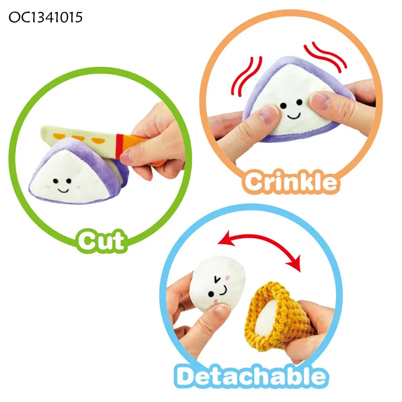 Newborn Babies Montessori Cutting Fruit Vegetable Cognitive Classification Toy Games Set Fruit Custom Logo Plush Toy with Sound