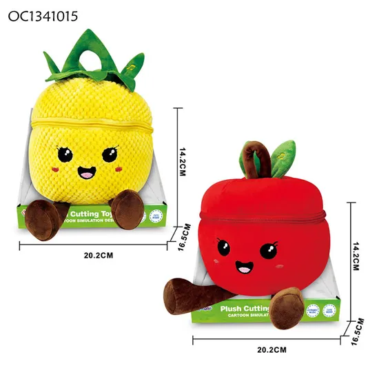 Newborn Babies Montessori Cutting Fruit Vegetable Cognitive Classification Toy Games Set Fruit Custom Logo Plush Toy with Sound