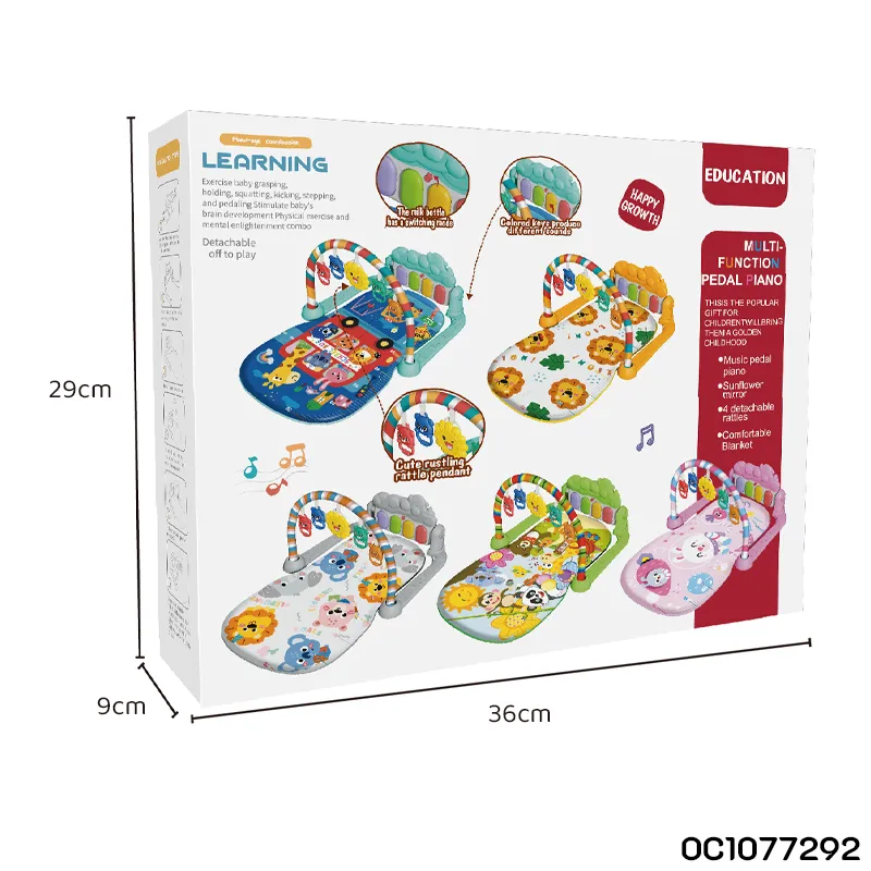 Hanging Animals Rattle Eco-Friendly Safety Baby Playmat Newborn Playing Gym and Hot Selling Fitness Mat