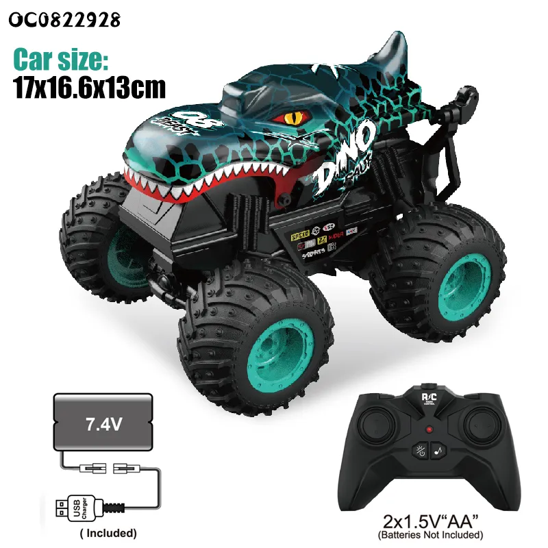 Remote Control 4WD Stunt Shark RC Car1: 20 Scale Model 360 Rotating Toy for Kids