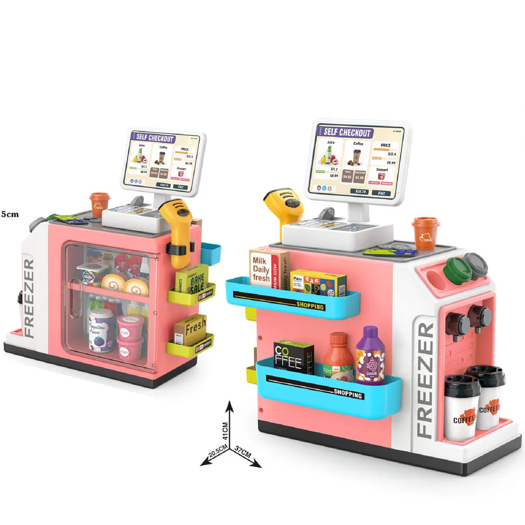 New Pretend Play Shopping Set Toys Mini Super Market Electronic Cash Register Station Game Plastic Food Supermarket Toy for Kids
