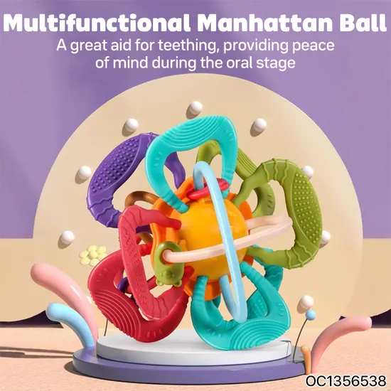 Easy Grip BPA Free Baby Goods Product Silicone Teething Soft Activity Cube Gift Box Set Newborn Soft Sensory Toys Chewing Teether for Baby