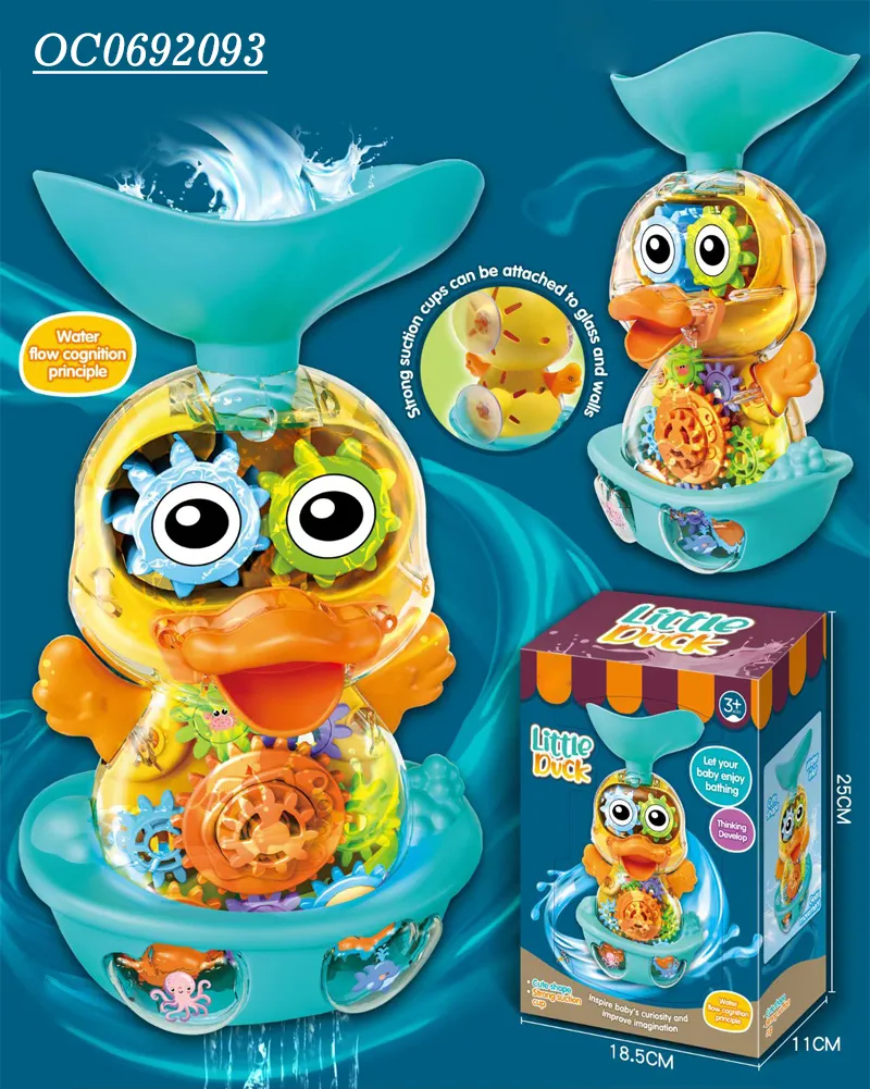 Transparent Gear Duck Baby Shower Head Gift Set Sprinkler Bath Toys Bathtub New Bath Toys