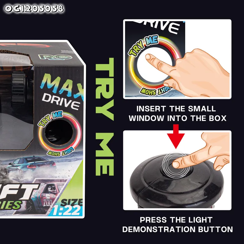 1: 22 Scale Model 360 Degree Drifting Children Kids Remote Control Electric Big Toys Car with LED Light
