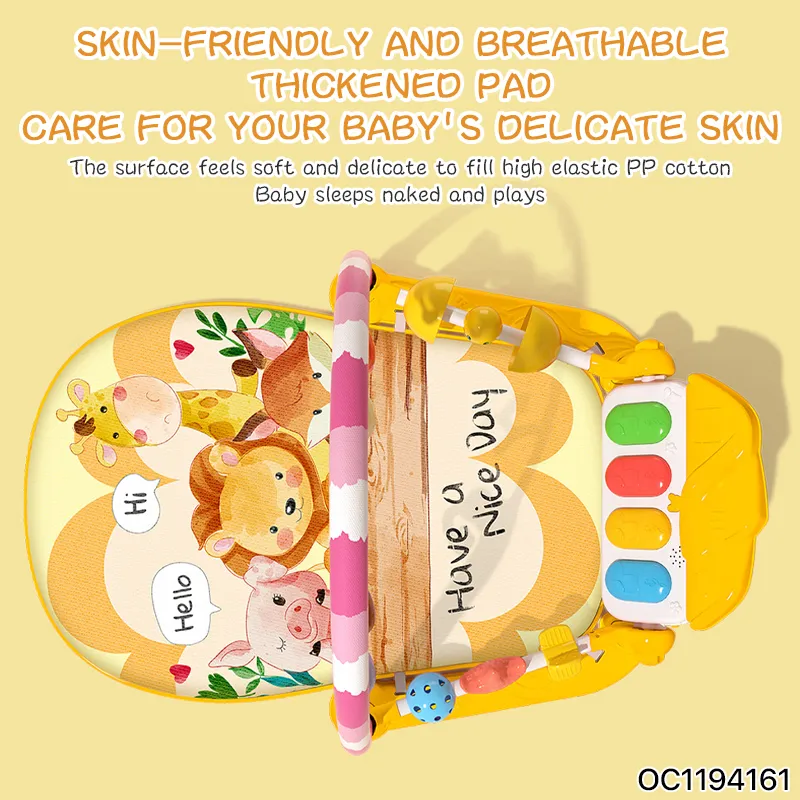 Hot Selling Newborn Pedal Musical Piano Creative Training Play Gym Soft Safe Mat with Hanging Toys