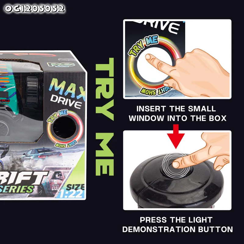 1: 22 Scale USB Rechargeable Lighted up Drift Racing Remote Control Toys Car for Wholesale