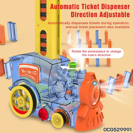 Automatic Dispenser Electric Trains Play Mix Colors Dominos Block Game Set Custom Personalized Manufacturers for Children Kids