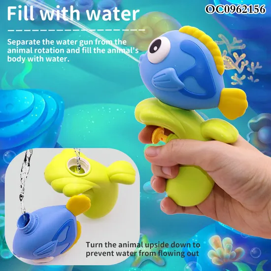 Wholesale New Small Fish Shooting Plastic Pressure Water Guns Summer Toy Water Gun for Kids