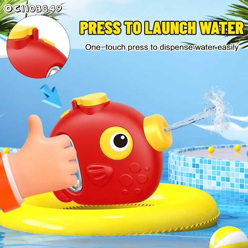 Kids Summer Handheld Water Shooting Outdoor Custom Logo Plastic Fish Shape Water Gun Toy for Garden Swimming Pool