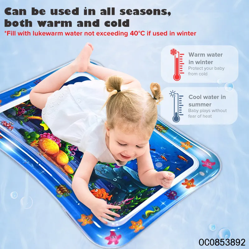 Hot Selling Eco Friendly PVC 6-36 Months Safety Training Mat Floor Carpet Large Inflatable Baby Water Play Mat