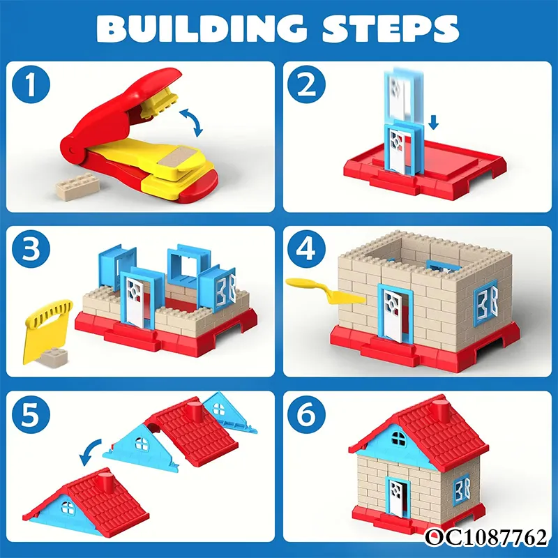 DIY Plastic Sand Castle Building Block Toys Building Materials for House Construction Game with Magic Sand