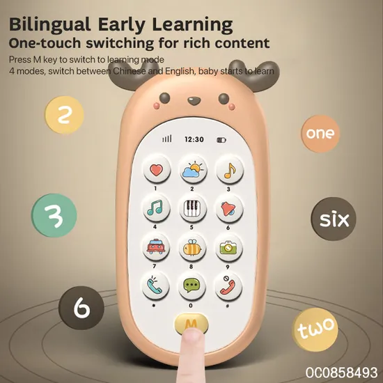 Cartoon Deer Other Baby Toys Early Education Electronic Sensory Musical Phone Toy Plastic