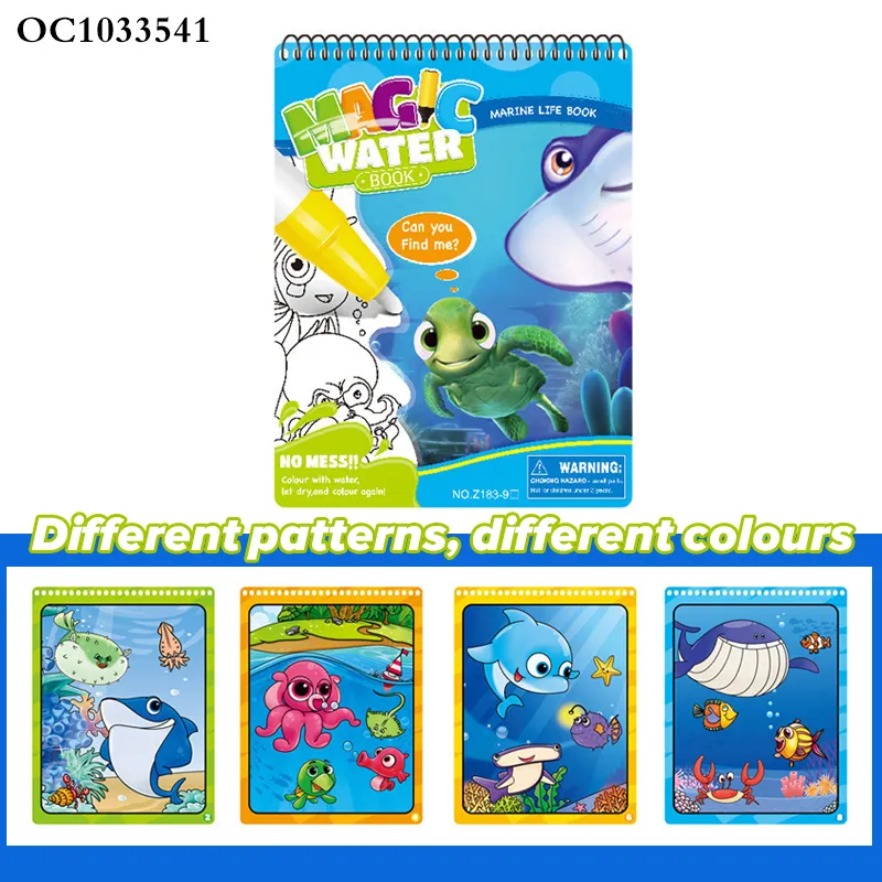 Sea Animals Pattern Creative and DIY Toys Custom Magic Water Coloring Book Educational Games From The Age of 3 Years