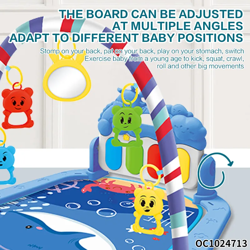 Non-Toxic Cotton Play Gym Crawling Mat Hanging Rattles &amp; Musical Piano Soft Safety Training Play Mat