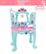 Musical Toy Little Baby Girl Makeup Table with Induction Opening Door Mirror