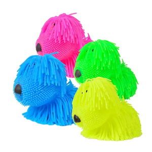 Light up Long Hair Dog Ball Kids Fun Stress Relief Squishy Squeeze Animal Toys Calming Fidget