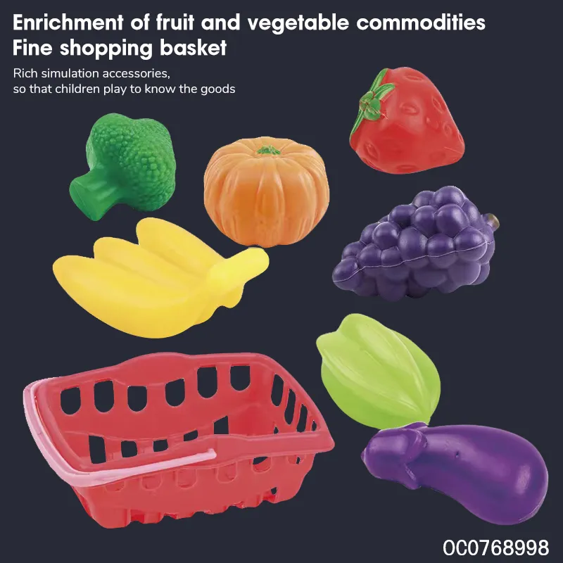 Fruit Vegetable Pretend Kitchen Kids Home Big Supermarket Toy with Cash Register Toy