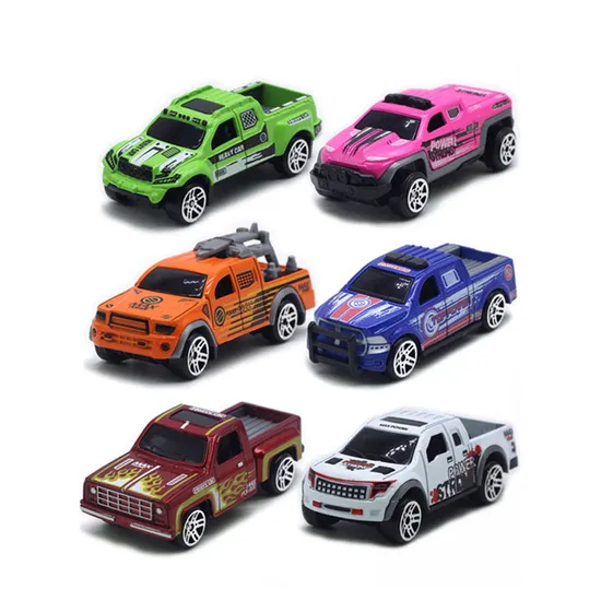 Wholesale off Road Toy Car Friction Powered Antiques 4 Pieces Kids Freewheel Toys 1: 64 Scale Diecast Car Slide Model Miniatures