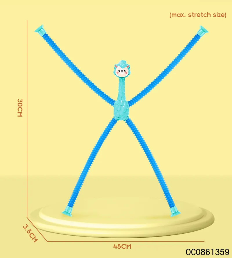 Stress Relief Spring Telescopic Suction Cup Giraffe Toy Tube Fidget Other Baby Squeeze Toys Plastic