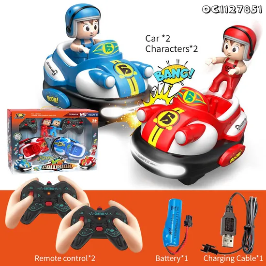 Wholesale Plastic Kids Electric Funny Toy Remote Control Fighting Robot Battle Bumper Cars for 2 Players