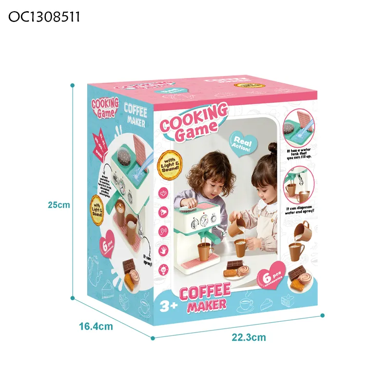 Wholesale Dessert Store Pretend Coffee Machine Plastic Pretend Food Role Play Kitchen Tool Toys for Kids