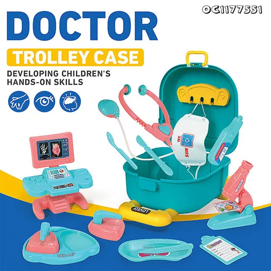 Wholesale Pretend Play Table Plastic Medical Tool Set Educational Montessori Doctor Toy for Children