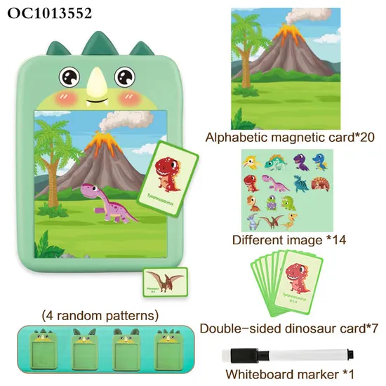 Montessori Educational Sensory Dinosaur Theme Early Education Creative Small Puzzles Colorful Doodle Board Drawing Tablet Toyplastic