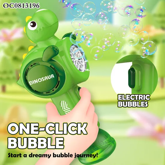 Wholesale Soap Electric Dinosaur Bubble Machine Toy Gun for Outdoor Fun Games Kids