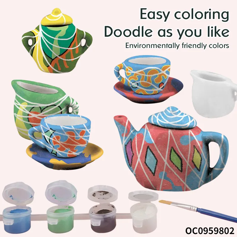 Design Cup Doodle Hand Ceramic Painting Art and Craft DIY Montessori Educational Creative Toys for Kids
