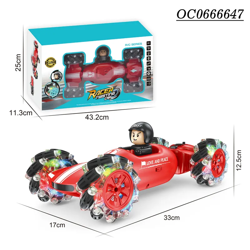 Wholesale Spray Function Radio Control Robot Advanced Technology RC Stunt Twisting Car Toy