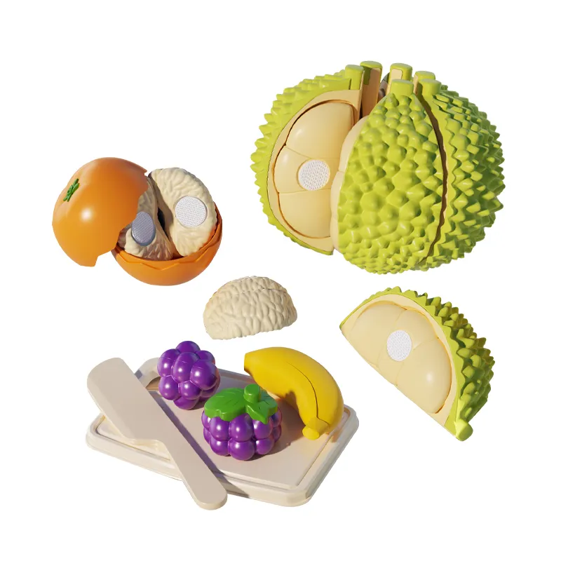 Wholesale 8 Pieces Mini Early Educational Simulated Fruit Vegetables Fruit Pretend Play Kitchen Plastic Food Cutting Toy