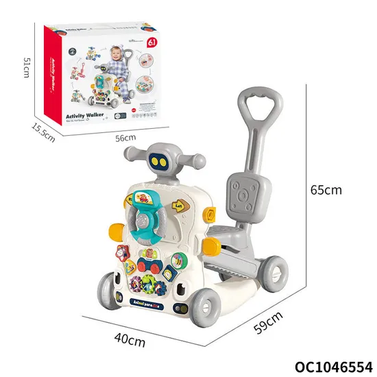New Model Sit to Stand Music Keyboard Wheels and Seat Wholesale Educational Designed Baby Walker for Kids